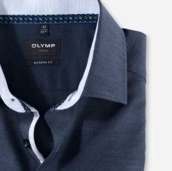 OLYMP Luxor Camicia Olymp Blu Scuro Modern Fit In Cotone Bio -Meyer Shop 0 00747334 706