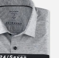 Camicia Olymp Level Five In Jersey Grigio Chiaro Slim Fit -Meyer Shop 0 016ed6f6 706