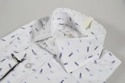 Camicia Ingram Slim Fit Stampa Azzurra Blu -Meyer Shop 0 02c70157 1600
