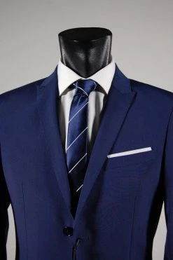 Abito Slim Fit John Barritt Blu Marine Due Bottoni Petto A Lancia -Meyer Shop 0 046884e7 1200