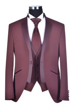Baggi Men Abito Alla Coreana Da Sposo Rosa Borgogna Baggi Cerimonia -Meyer Shop 0 06a7f731 1700