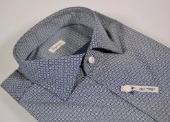 Camicia Ingram Slim Fit Cotone Strech Blu Micro Disegno -Meyer Shop 0 06b610d0 1600