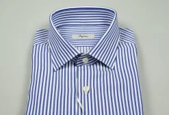 Camicia In Cotone Ingram A Righe Azzurro Slim Fit -Meyer Shop 0 06d90609 1600
