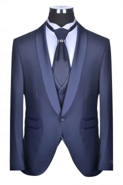 Baggi Men Smoking Blu Navy Baggi Slim Fit Con Gilet E Plastron -Meyer Shop 0 074ae4e8 1700