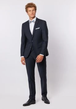 Abito Blu Scuro Slim Fit Con Gilet Roy Robson In Lana Stretch -Meyer Shop 0 076a6e37 1200