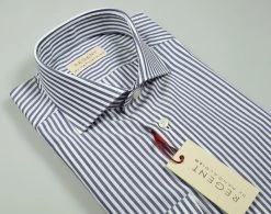 Regent By Pancaldi Camicia Slim Fit Pancaldi In Cotone A Righe Azzurro -Meyer Shop 0 0a7501e6 1521