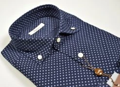 Camicia Ingram In Velluto Blu A Pois Collo Button Down -Meyer Shop 0 0ac591a7 1600