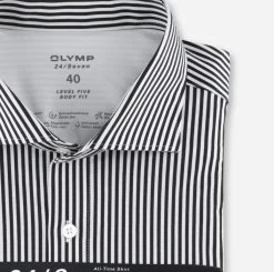 OLYMP Level Five Camicia Slim Fit Olymp In Jersey A Righe Nere -Meyer Shop 0 0b9363f8 706