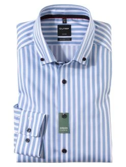 OLYMP Luxor Camicia Button Down Olymp Modern Fit A Righe Celeste -Meyer Shop 0 0bf6e6ad 1700