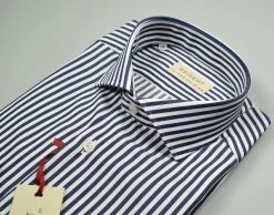 Regent By Pancaldi Camicia Slim Fit Pancaldi Puro Cotone A Righe Blu -Meyer Shop 0 0c46bb28 1529