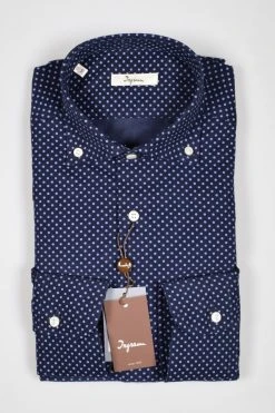 Camicia Ingram In Velluto Blu A Pois Collo Button Down -Meyer Shop 0 0cf3a7e9 1200