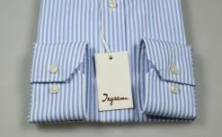 Camicia A Righe Celeste Ingram Collo Button Down Con Taschino -Meyer Shop 0 0d730166 1600
