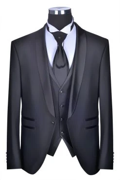 Baggi Men Smoking Nero Baggi Slim Fit Con Gilet E Plastron -Meyer Shop 0 104f61bc 1700