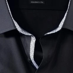 OLYMP Luxor Camicia Nera Olymp Modern Fit Cotone Organico Facile Stiro -Meyer Shop 0 11ffa666 706