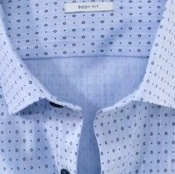 OLYMP Level Five Camicia Olymp Celeste Slim Fit Cotone Stretch Stampato -Meyer Shop 0 13507e18 706