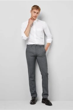 Pantalone Grigio Medio In Lana Bi-stretch M5 By Meyer Modern Fit