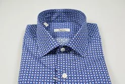 Camicia Ingram Slim Fit Azzurra Fantasia Stampata In Puro Cotone -Meyer Shop 0 14e1b5b9 1600
