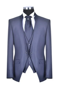 Baggi Men Abito Da Sposo Blu Alla Coreana Baggi Slim Fit