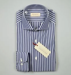 Regent By Pancaldi Camicia Slim Fit Blu A Righe Pancaldi Puro Cotone -Meyer Shop 0 162c8590 1200