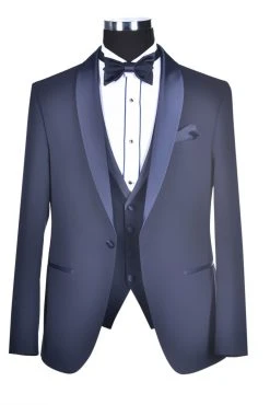 Baggi Men Smoking Elegante Baggi Blu Slim Fit Con Panciotto E Papillon -Meyer Shop 0 179ac95b 1700