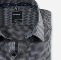 OLYMP Luxor Camicia Olymp Grigio Micro Fantasia Modern Fit Cotone Facile Stiro -Meyer Shop 0 18c3f523 706