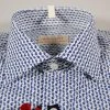 Regent By Pancaldi Camicia Slim Fit Pancaldi Cotone Stretch Fantasia Azzurra