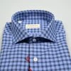 Regent By Pancaldi Camicia Pancaldi Slim Fit Cotone Caldo Flanella A Quadri Azzurro E Blu