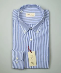 Regent By Pancaldi Camicia Pancaldi A Righe Azzurro Regular Fit Button Down -Meyer Shop 0 1c55eabe 1200