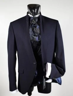 Abito Blu Musani Cerimonia Slim Fit Con Panciotto E Cravatta -Meyer Shop 0 1c99b254 1700