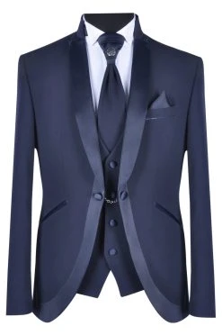 Baggi Men Abito Da Sposo Baggi Cerimonia Blu Slim Fit
