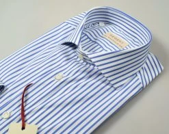 Regent By Pancaldi Camicia Pancaldi Slim Fit A Righe Azzurro -Meyer Shop 0 1d6531ed 1510
