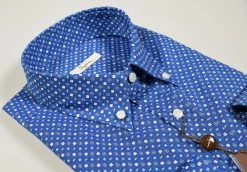 Camicia Ingram Button Down Azzurro Scuro Stampato Regular Fit -Meyer Shop 0 1edd54fd 1600