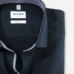 Camicia Blu Olymp Level Five In Cotone Stretch Slim Fit