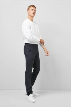 Pantalone Blu Navy In Lana Bi-stretch M5 By Meyer Modern Fit