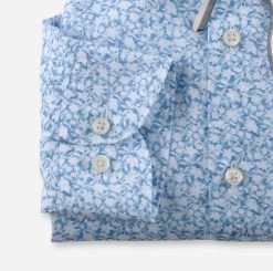 OLYMP Level Five Smart Business Camicia Olymp Body Slim Fit Cotone Stampa Celeste A Fiori -Meyer Shop 0 1fc0602b 706