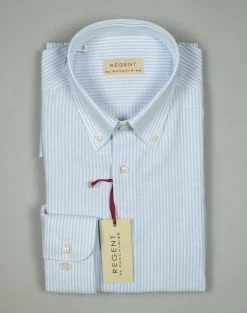 Regent By Pancaldi Camicia Lino E Cotone Pancaldi Regular Fit A Righe Celeste -Meyer Shop 0 21b6f14d 1200