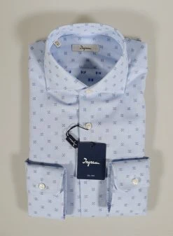 Camicia Ingram Celeste Slim Fit Collo Francese In Puro Cotone -Meyer Shop 0 22173e66 1200
