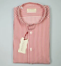 Regent By Pancaldi Camicia Pancaldi Slim Fit Collo Alla Coreana A Righe Rosse -Meyer Shop 0 23a228ea 1200