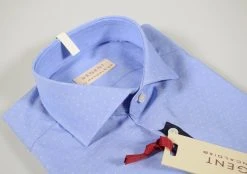 Regent By Pancaldi Camicia Slim Fit Pancaldi Celeste Micro Fantasia Collo Mezzo Francese -Meyer Shop 0 257d85a3 1600