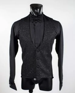 Musani Uomo Wedding 2.0 Smoking Nero Slim Fit Musani Con Petto A Lancia Brillantinato -Meyer Shop 0 27c29248 1200