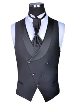 Baggi Men Smoking Con Petto A Lancia Nero Baggi Slim Fit Con Gilet E Plastron -Meyer Shop 0 289f85e4 1700