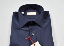 Regent By Pancaldi Camicia Blu Scuro Pancaldi Cotone Stretch Slim Fit -Meyer Shop 0 2c749e58 1600