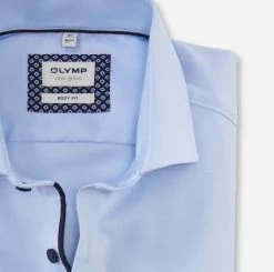 Camicia Celeste Slim Fit In Cotone Stretch Olymp Level Five -Meyer Shop 0 2ca71539 706
