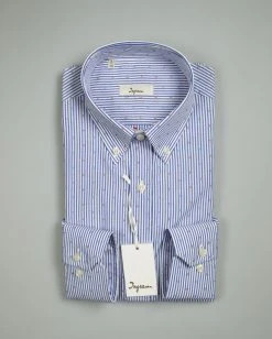 Ingram Made In Italy Camicia Ingram A Righe Blu Collo Button Down Regular Fit -Meyer Shop 0 2ca8e61f 1200