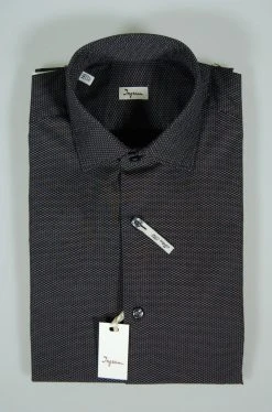 Camicia Ingram Slim Fit Micro Disegno Grigio Nero E Bordeaux -Meyer Shop 0 2cdbed92 1200