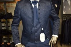 Musani Uomo Abito Musani Blu Damascato Slim Fit -Meyer Shop 0 2d91a39c 1600