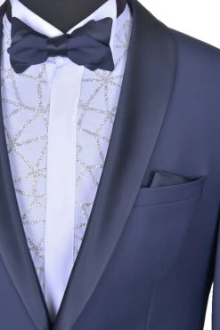 Baggi Men Smoking Blu Navy Baggi Cerimonia Slim Fit Completo Di Panciotto E Papillon -Meyer Shop 0 2d92db5a 1700