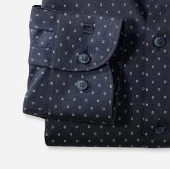 OLYMP Level Five Camicia Olymp Blu Slim Fit Cotone Stretch Stampato -Meyer Shop 0 2e18b613 706