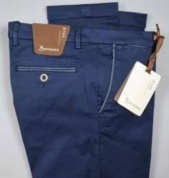 BSETTECENTO Made In Italy Pantalone Bsettecento Blu Scuro Slim Fit Cotone Stretch -Meyer Shop 0 30255d87 1700