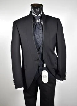 Abito Nero Slim Fit Musani Cerimonia Modello Alla Coreana -Meyer Shop 0 328274c8 1200